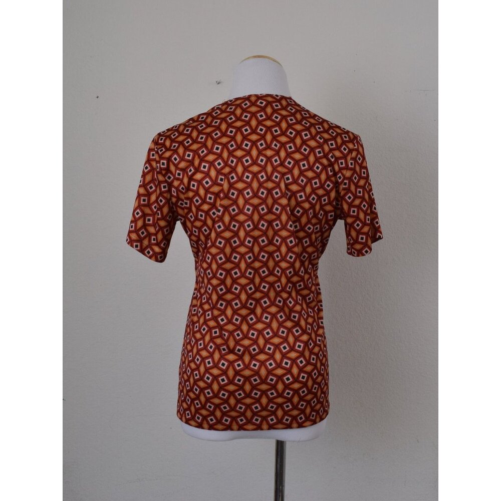 Vintage 80s Polyester Geometric Top - Picture 5 of 11